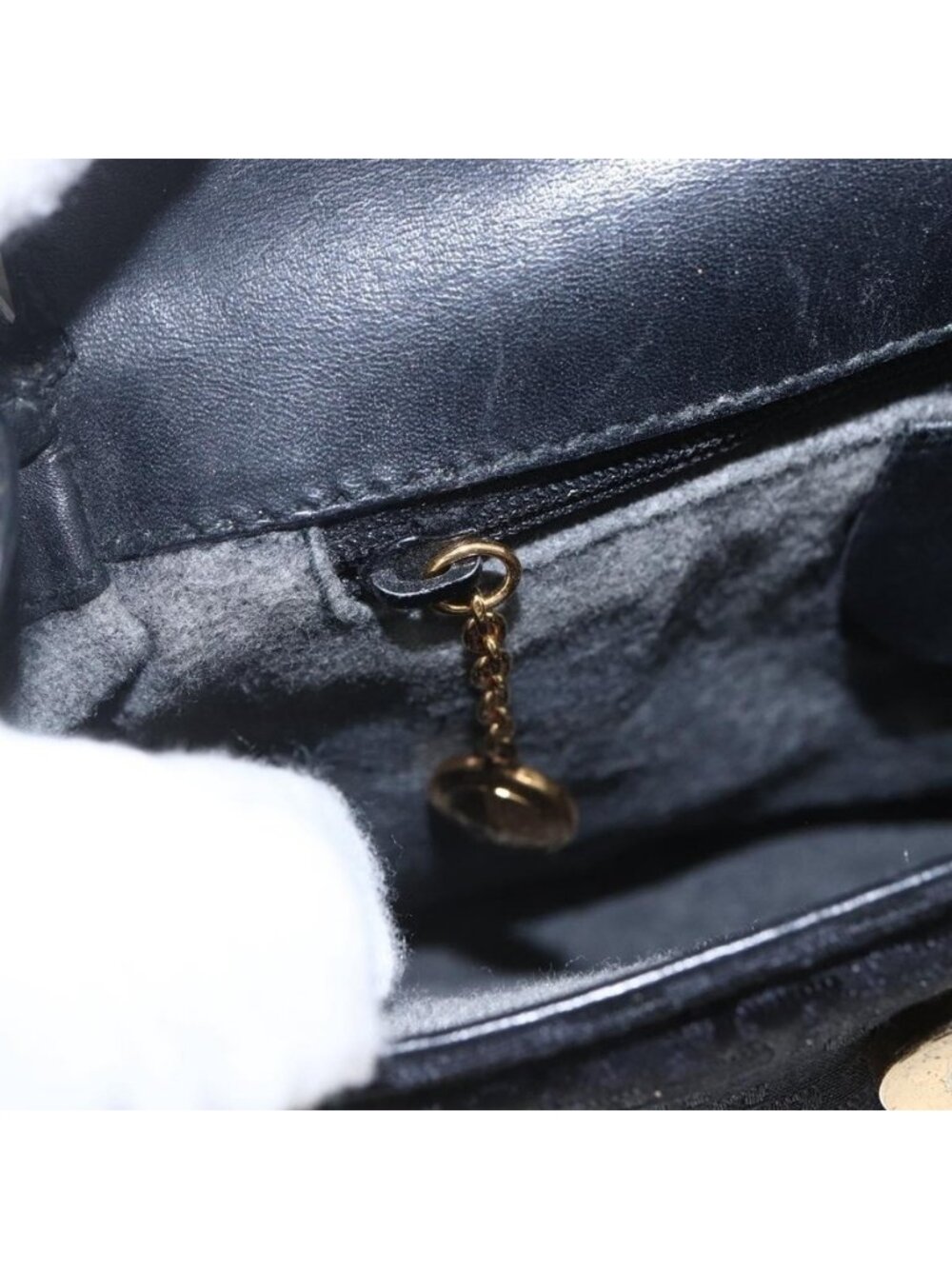 Authentic GUCCI Shoulder Bag Old Gucci Black Gold - Picture 7 of 16